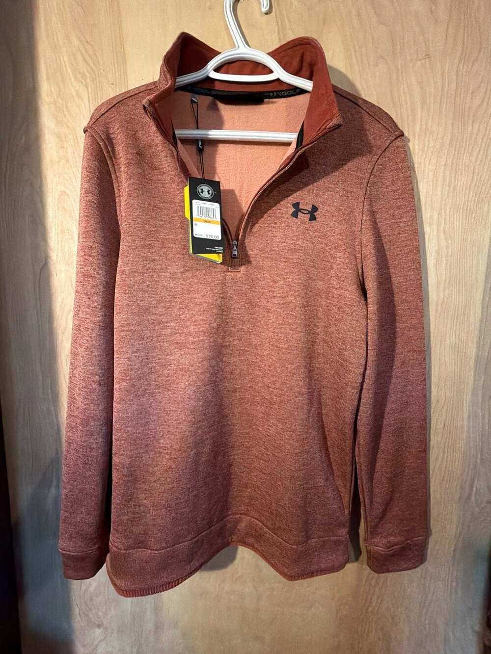 Under Armour Specialist Quarter-Zip Pullover Size SM/CH Red Heather